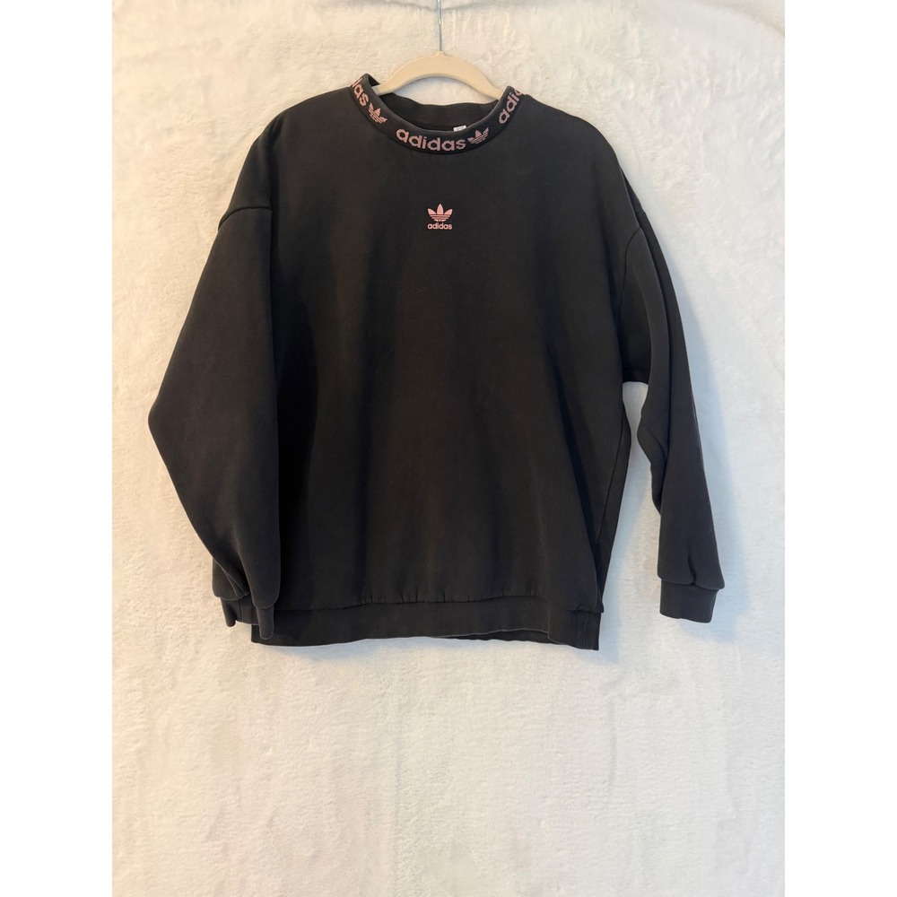 Adidas Originals Mock Neck Sweatshirt Black Pink Branded Collar GM1102 Womens S‎